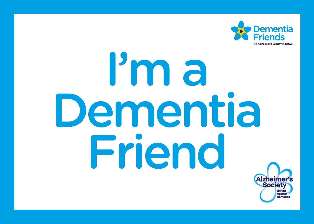 Dementia friends logo and the text 'I'm a dementia friend'